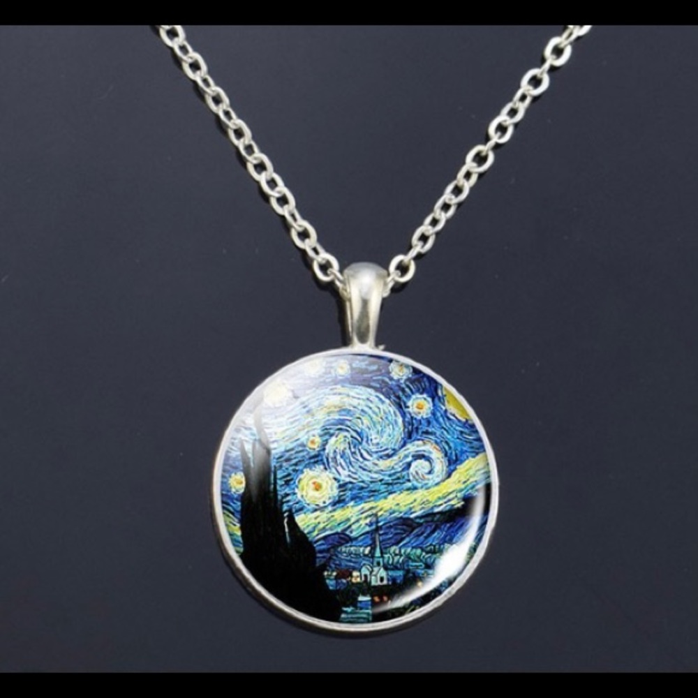 Van Gogh starry night necklace